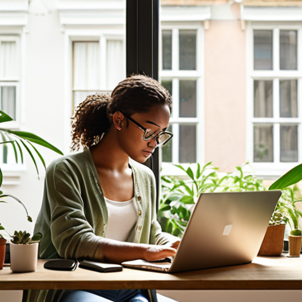 **Image Prompt:** A person working on a laptop at a cozy desk, surrounded by plants and natural light. The scene conveys a sense of productivity and a sustainable lifestyle, reflecting the growing interest in online businesses and eco-friendly practices.